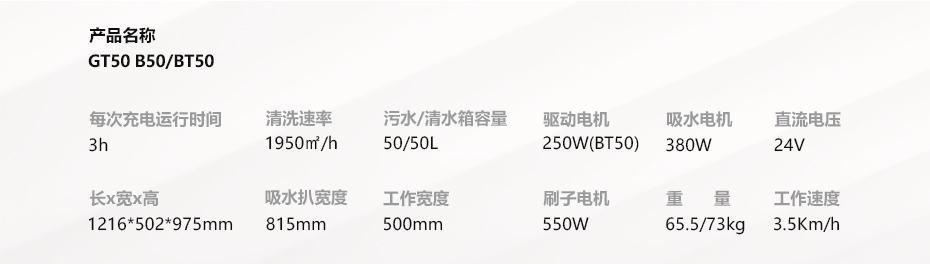 技術(shù)參數(shù)GT50