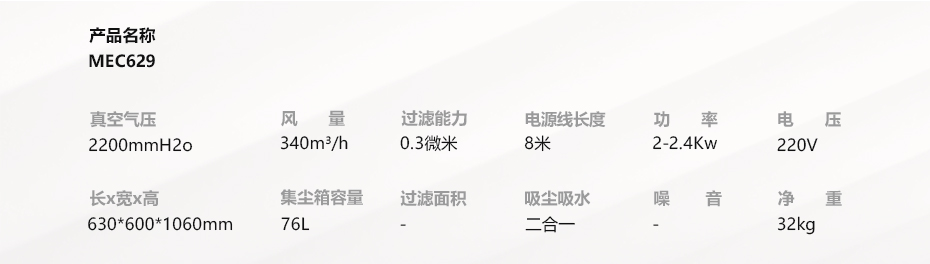 技術(shù)參數(shù)MEC629